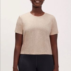 Girlfriend collective XS dune Gia crop tee